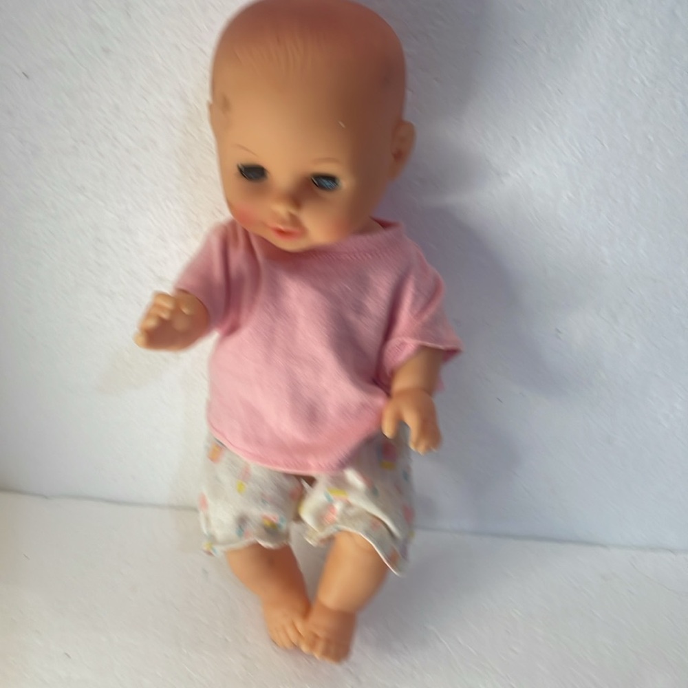 Vintage 1993 Cititoy baby doll sleepy blue eyes vinyl pink top bloomers 12 inch